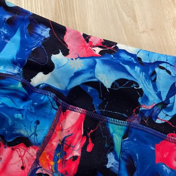 Athleta multicolor Capri leggings blue and pink size small - Picture 6 of 6